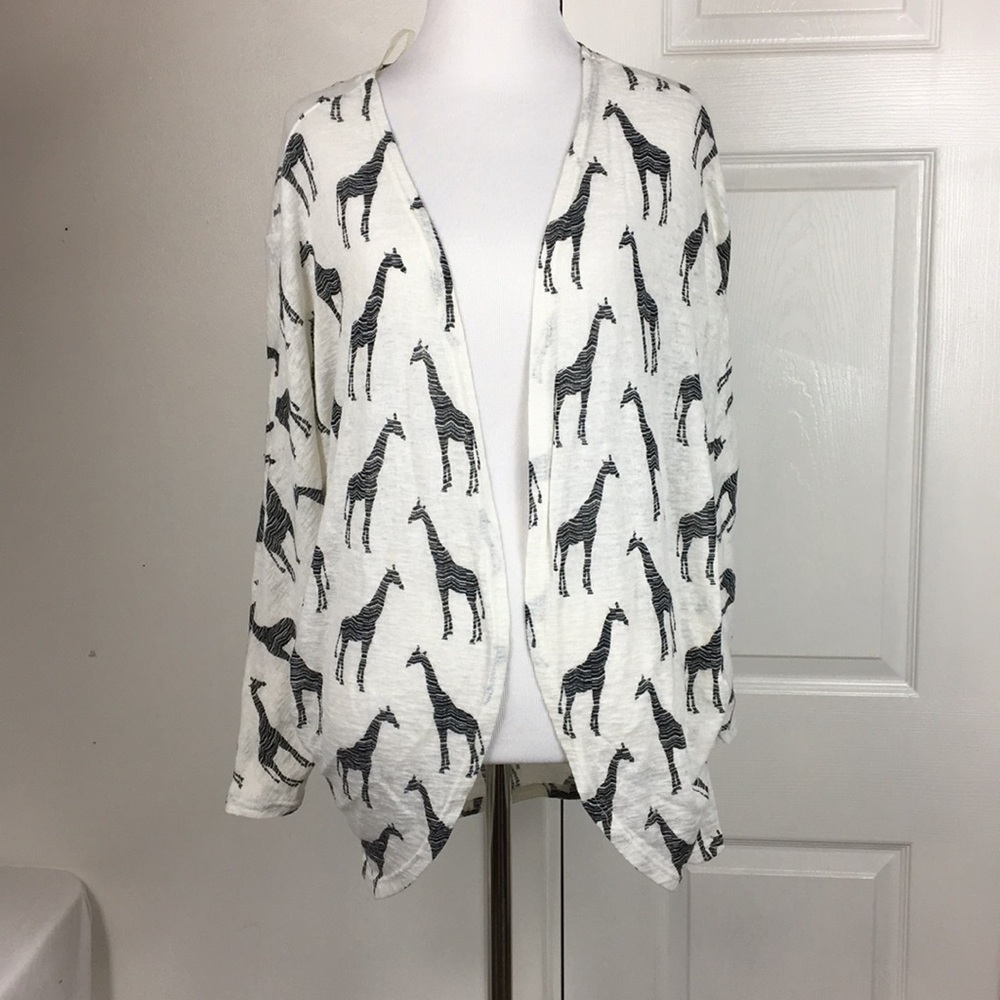 Open cardigan Lightweight Sweater W Giraffes. Sm - Picture 6 of 7